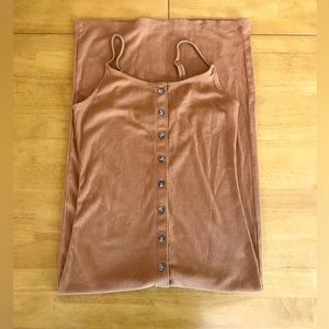 Forever 21, size small, mustard yellow button down ribbed midi dress.